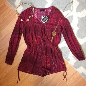 Kendall & Kylie red floral romper